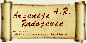 Arsenije Radojević vizit kartica